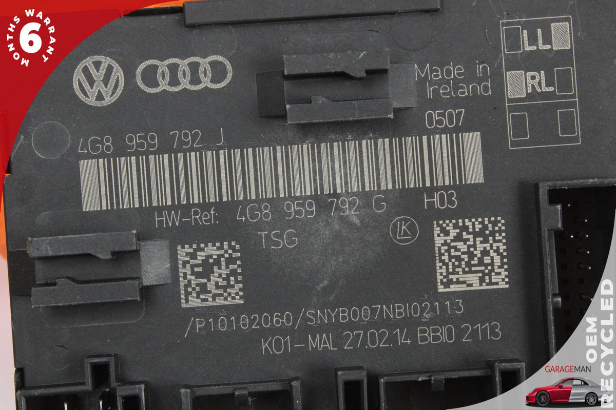 2012-2018 Audi A6 A7 Front Right Side Door Control Module 4G8959792G OEM