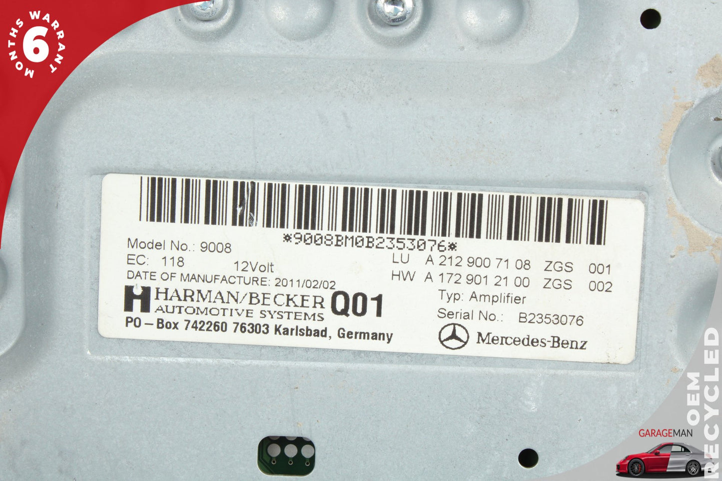08-17 Mercedes-Benz CLS550 W218 Harman Kardon Amplifier 2129007108 OEM