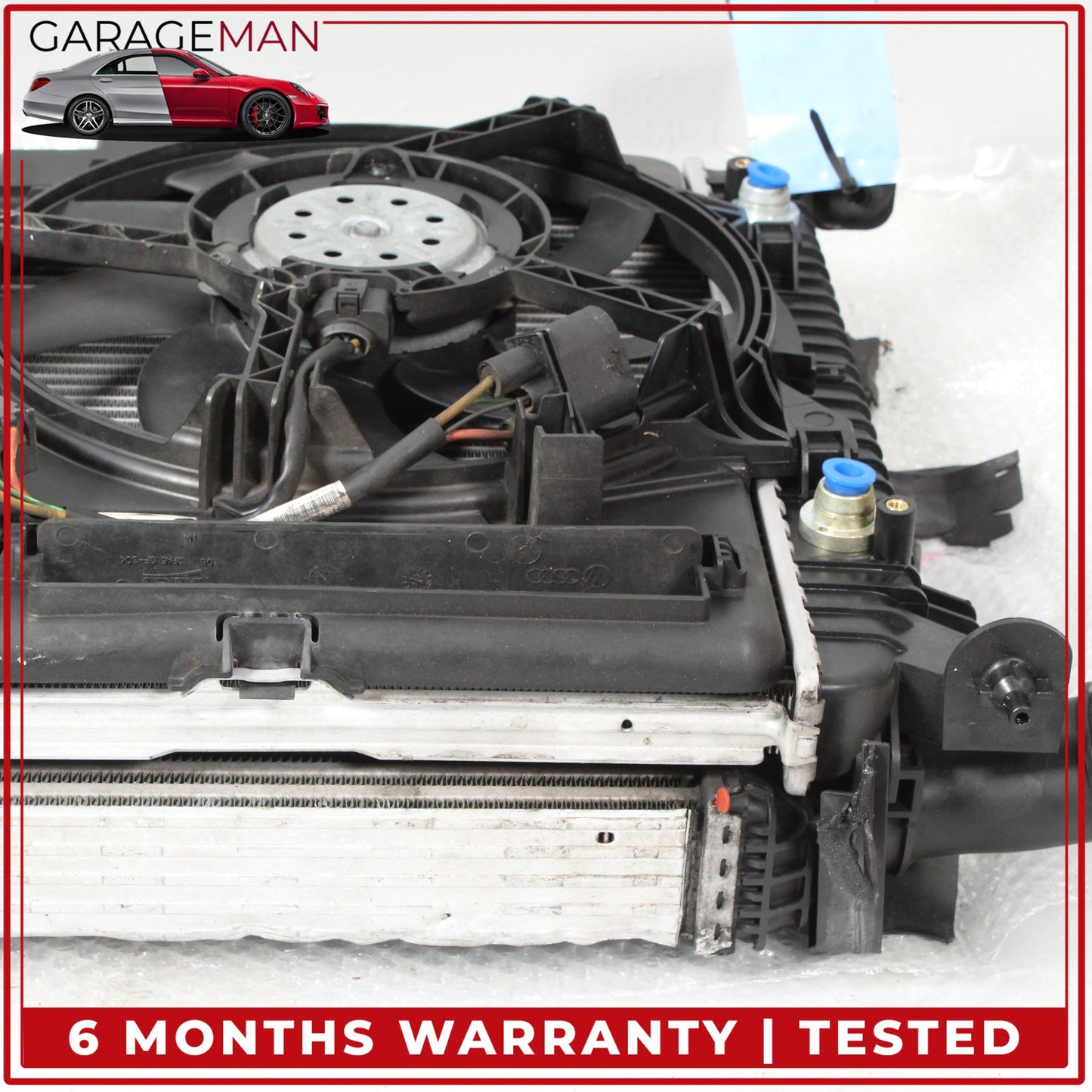 2009-2016 Audi A4 Radiator w/ Radiator Cooling Fan Assembly 8K0121003AD