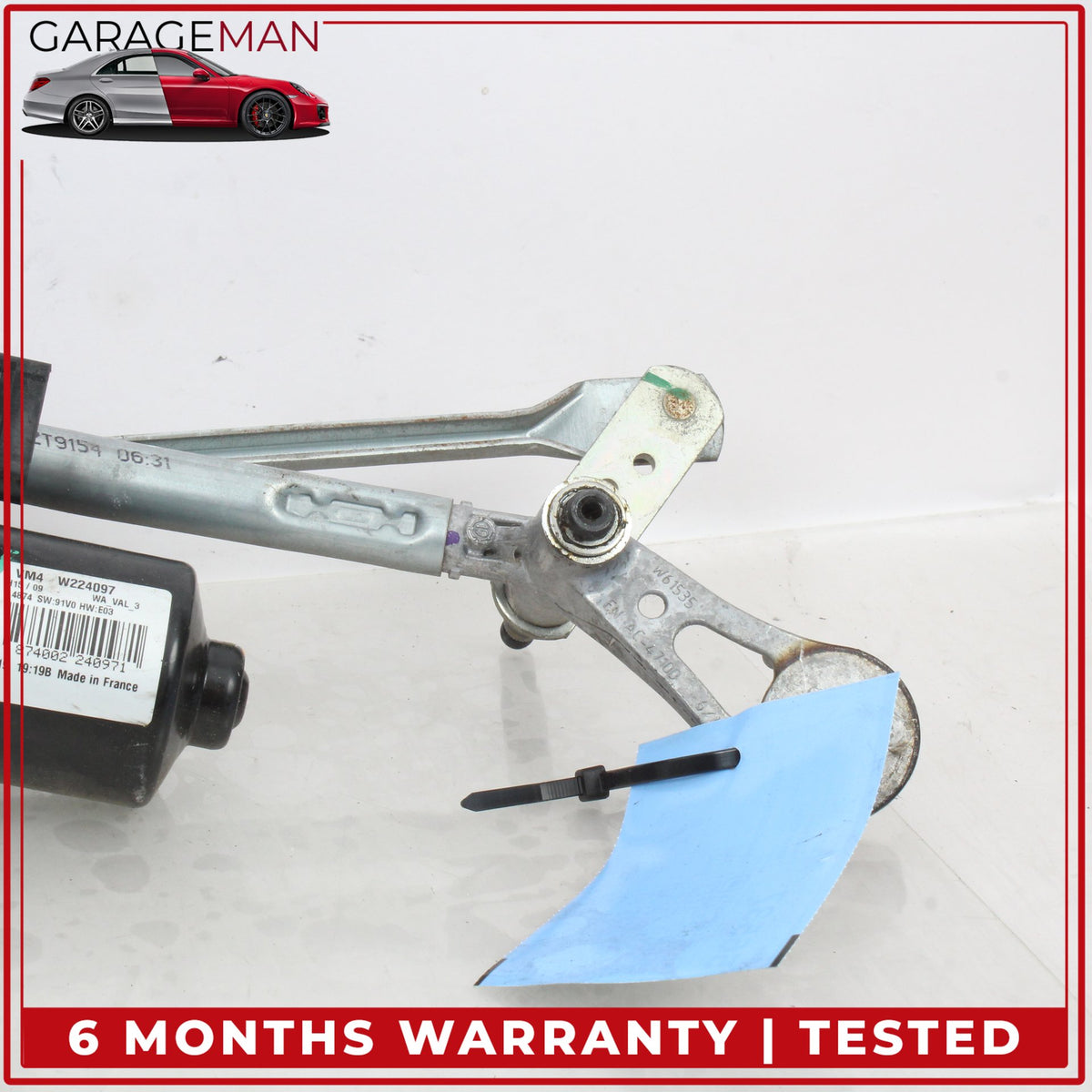 2017-2023 BMW 530e G30 Front Windshield Wiper Linkage w/ Motor W224097 OEM