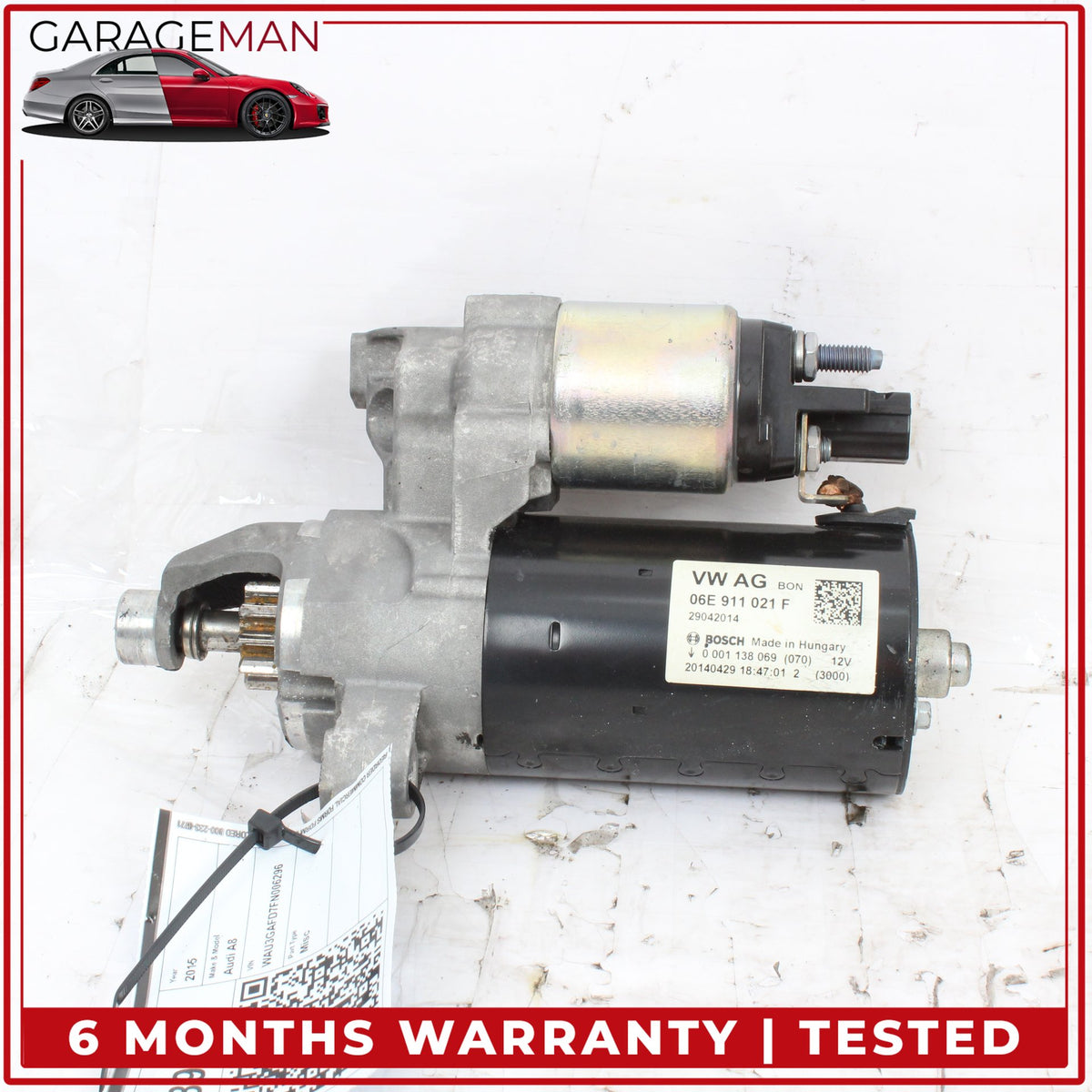 2011-2018 Audi A8 S8 Engine Starter Motor 12V Bosch VW AG 06E911021F OEM