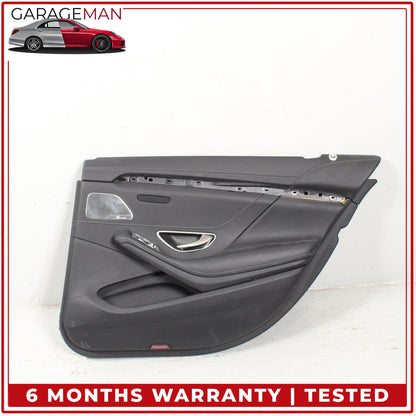 2014-2017 Mercedes W222 S550e Rear Right Side Interior Door Trim Panel Black OEM