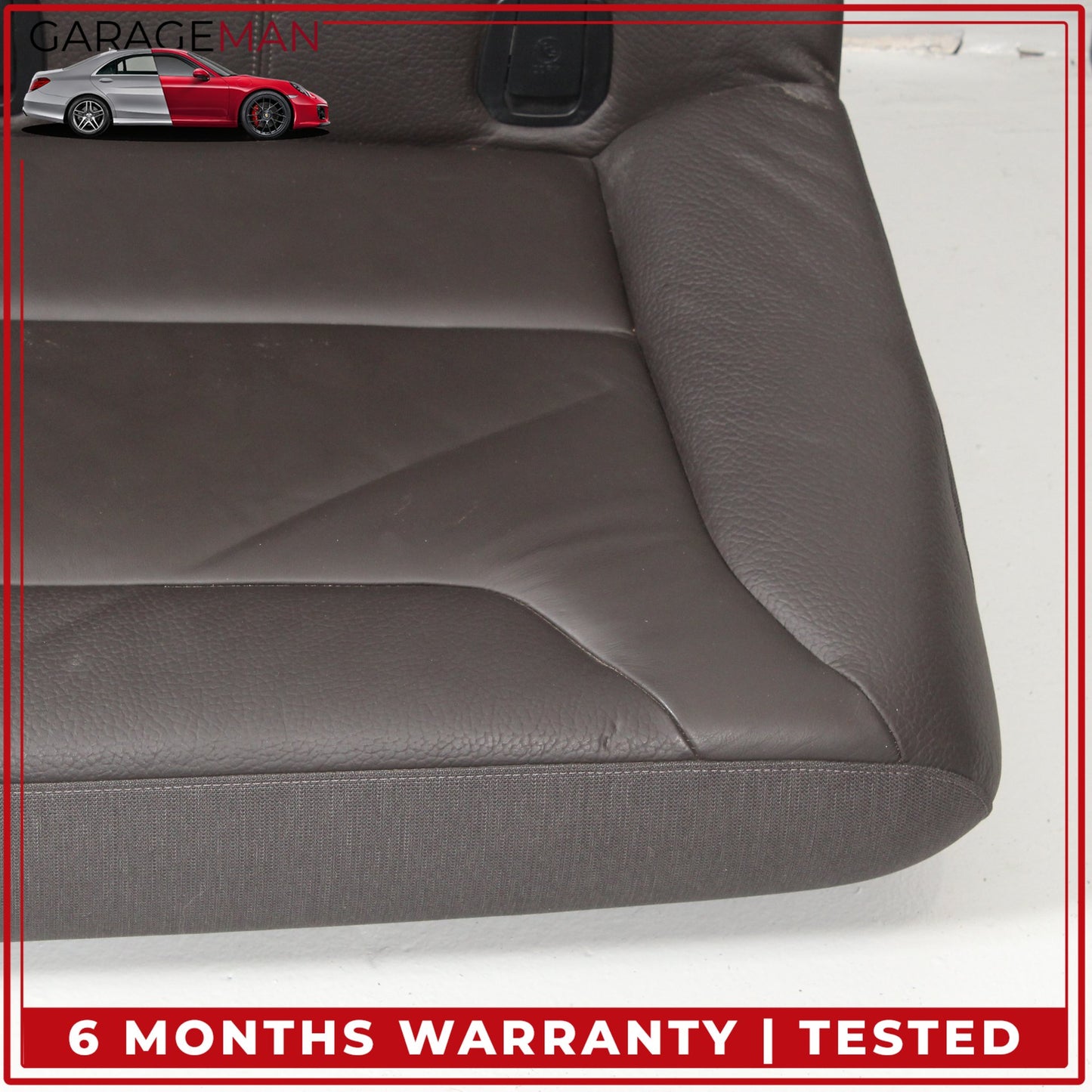 2014-2021 BMW i3 Rear Upper and Lower Seat Bench Cushion w/ Headrest Brown OEM