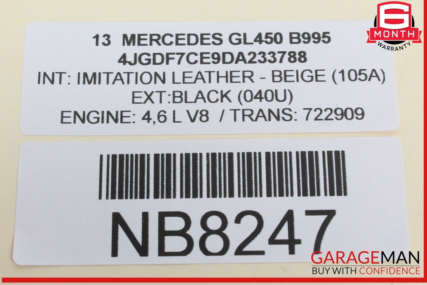 12-15 Mercedes X166 GL450 G550 Driver Steering Wheel Airbag OEM