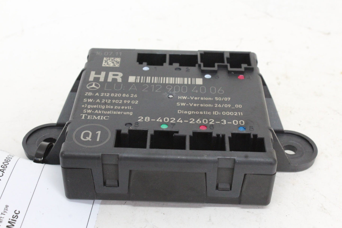 2008-2014 Mercedes C250 CDI W204 Right Rear Door Control Module 2129004006
