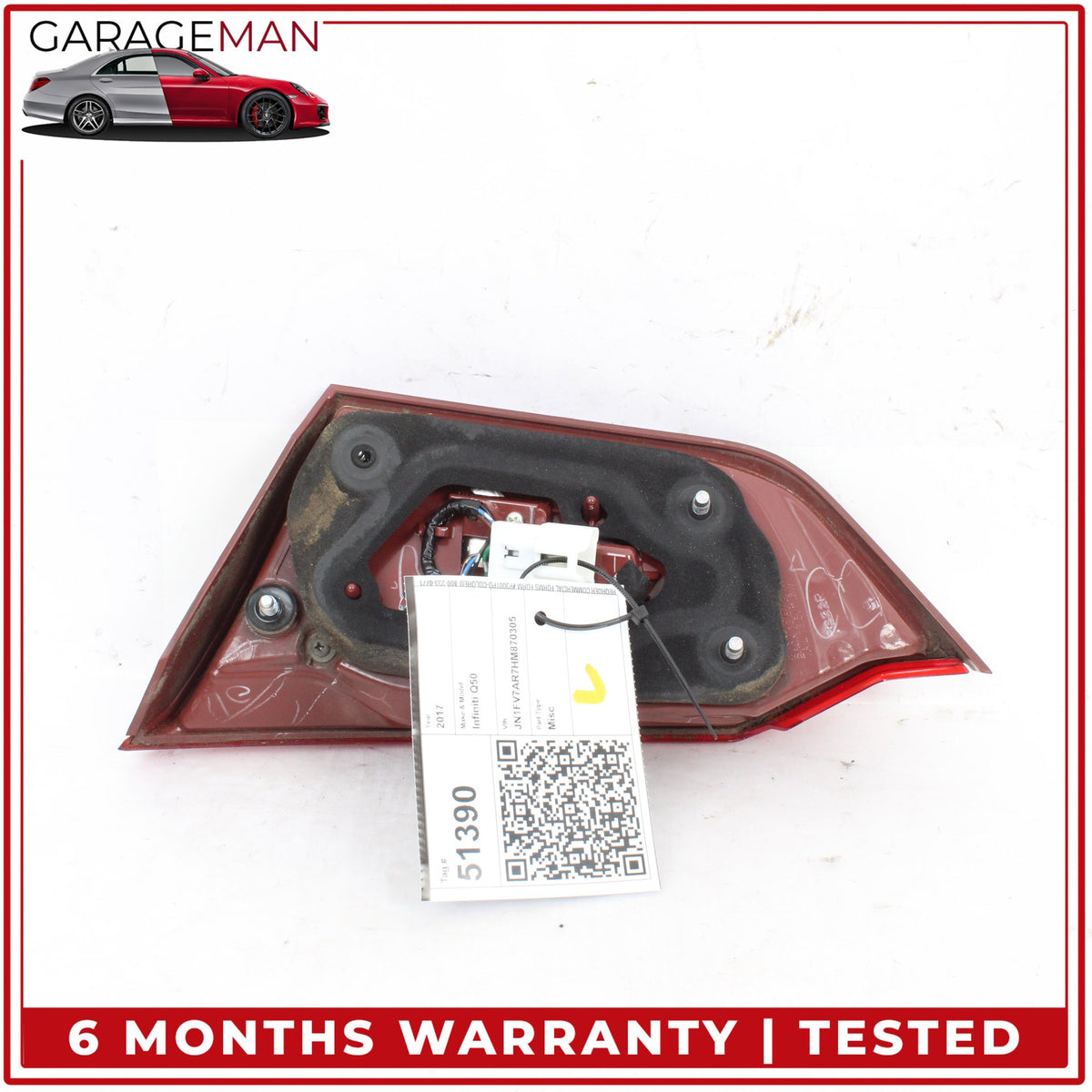 2016-2017 Infiniti Q50 V37 Rear Left Side Inner Tail Light Lamp 265554HB1C OEM