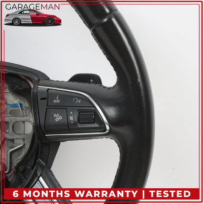 2011-2018 Audi A8 S8 Steering Wheel w/ Paddle Shifters Leather Black OEM