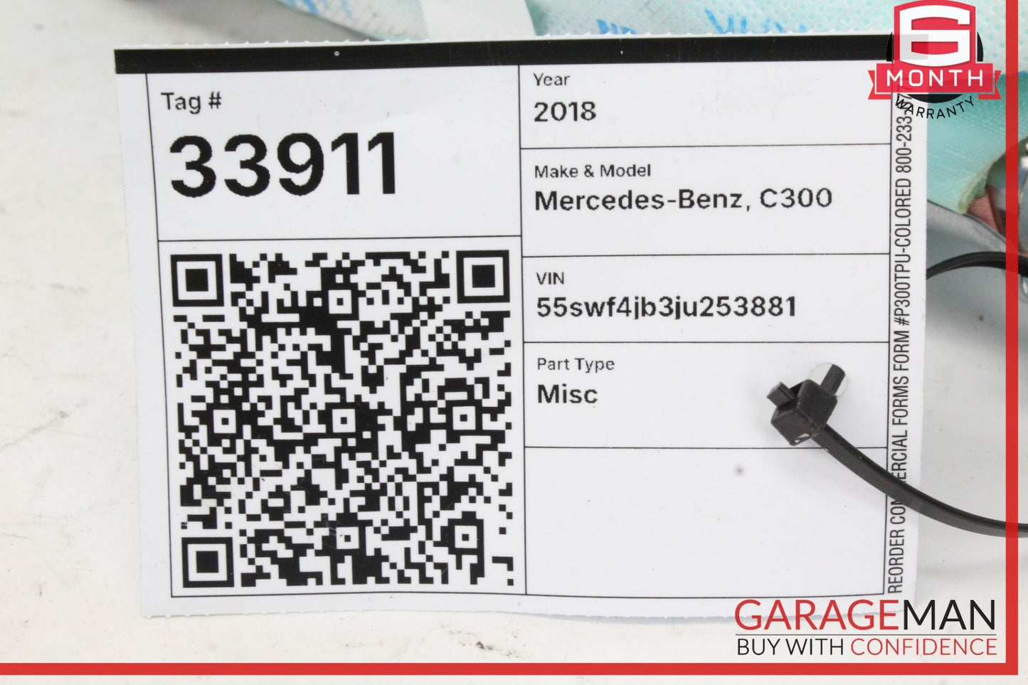 2015-2021 Mercedes-Benz C300 W205 Right Side Roof Curtain Air Bag 2058602100 OEM