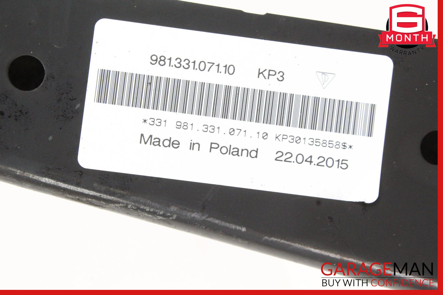 2013-2016 Porsche Cayman 981 Rear Sub Frame Crossmember Cradle 98133107110 OEM