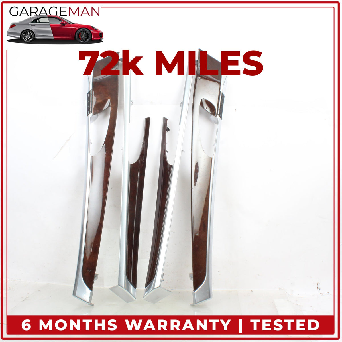 2010-2016 Porsche Panamera 970 Front and Rear Door Trim Cover Panel Wood Set OEM
