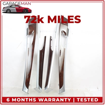 2010-2016 Porsche Panamera 970 Front and Rear Door Trim Cover Panel Wood Set OEM