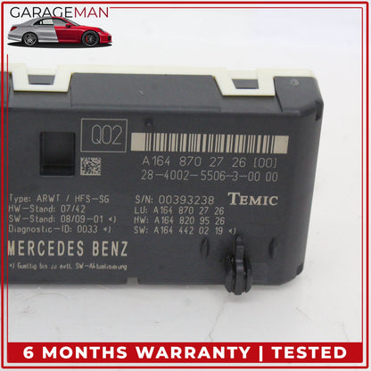 2009-2013 Mercedes W164 ML350 Trunk Lid Liftgate Tail Gate Control Module OEM