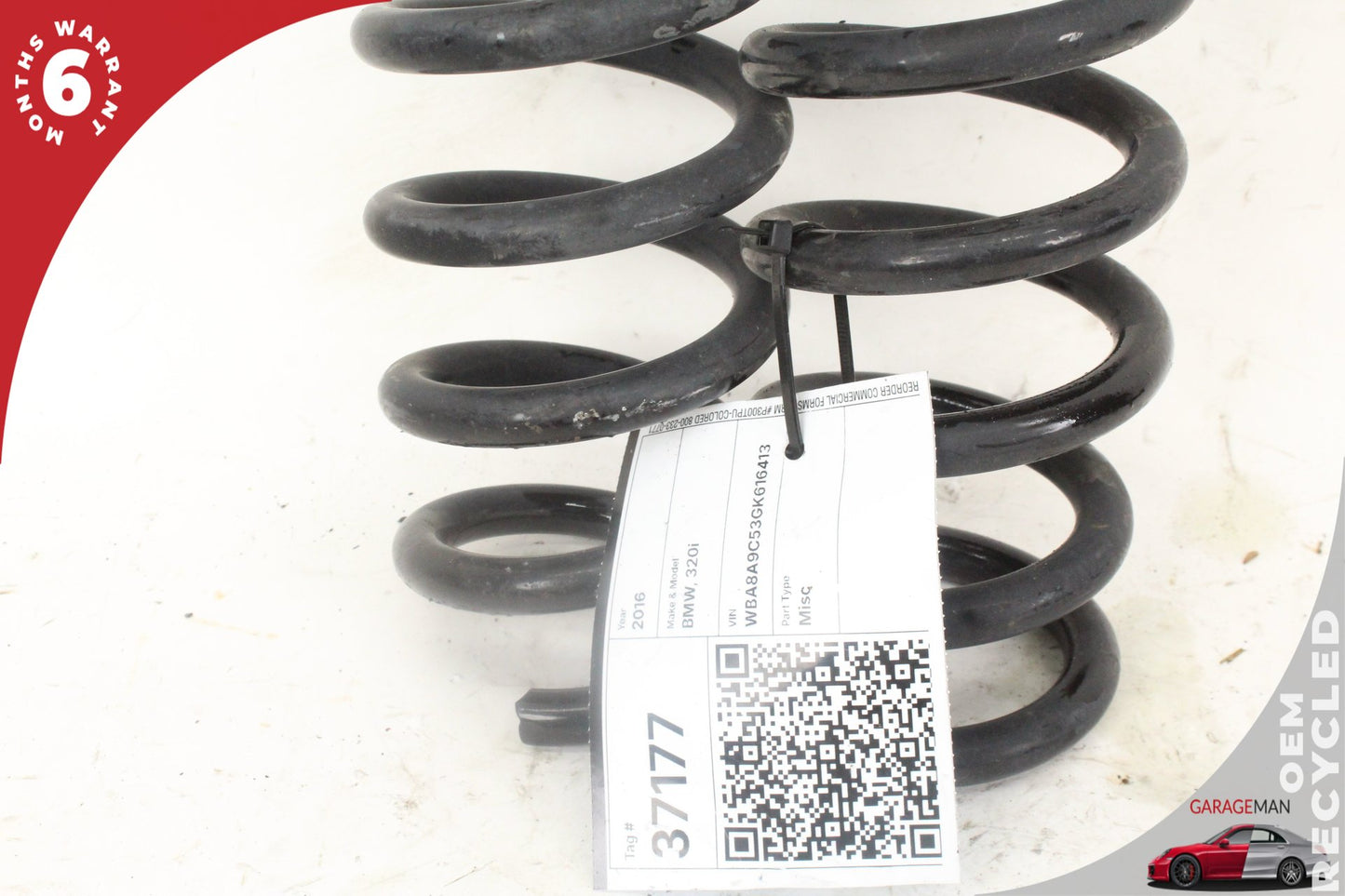 2012-2018 BMW 320i F30 Rear Left and Rear Right Side Coil Spring Set 6860620 OEM