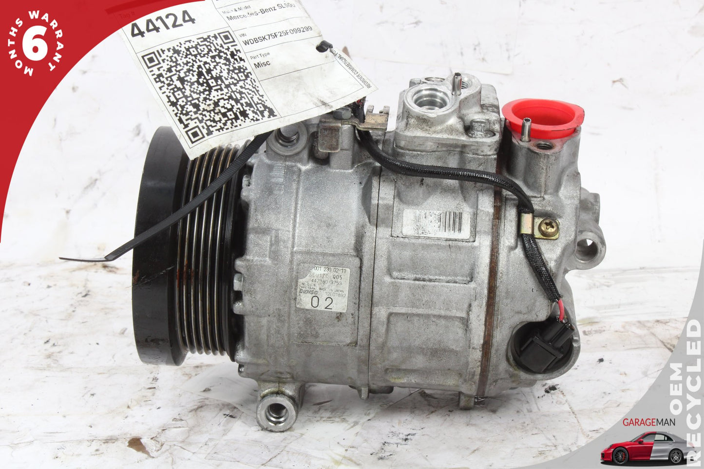 2003-2006 Mercedes-Benz SL500 R230 Convertible AC A/C Air Conditioning Compressor 0012300211 OEM