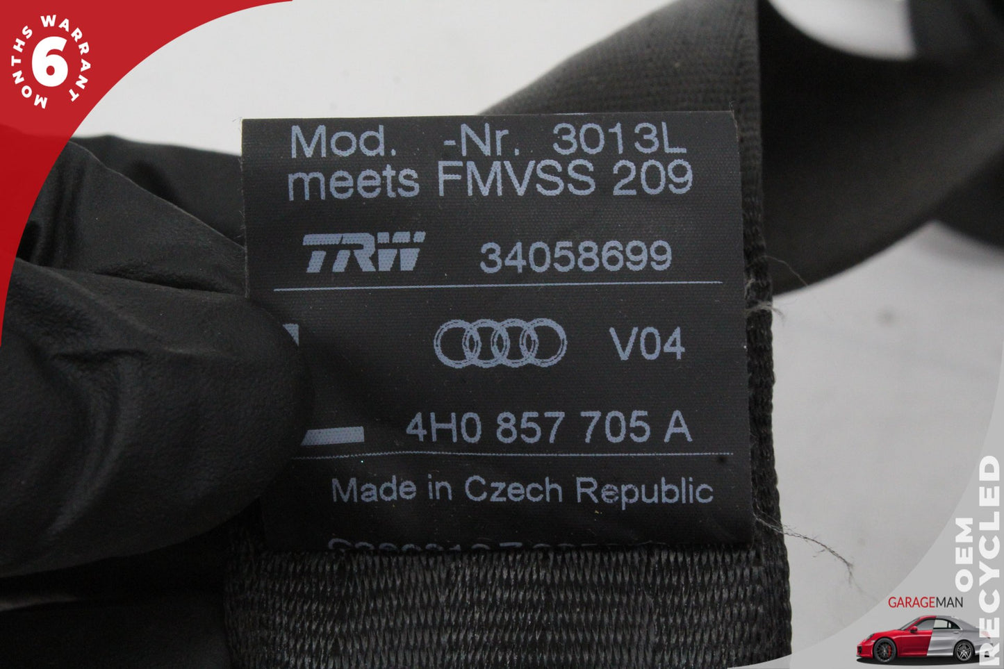 2011-2018 Audi A8 S8 Front Left Side Seat Belt Retractor Black 4H0857705A OEM