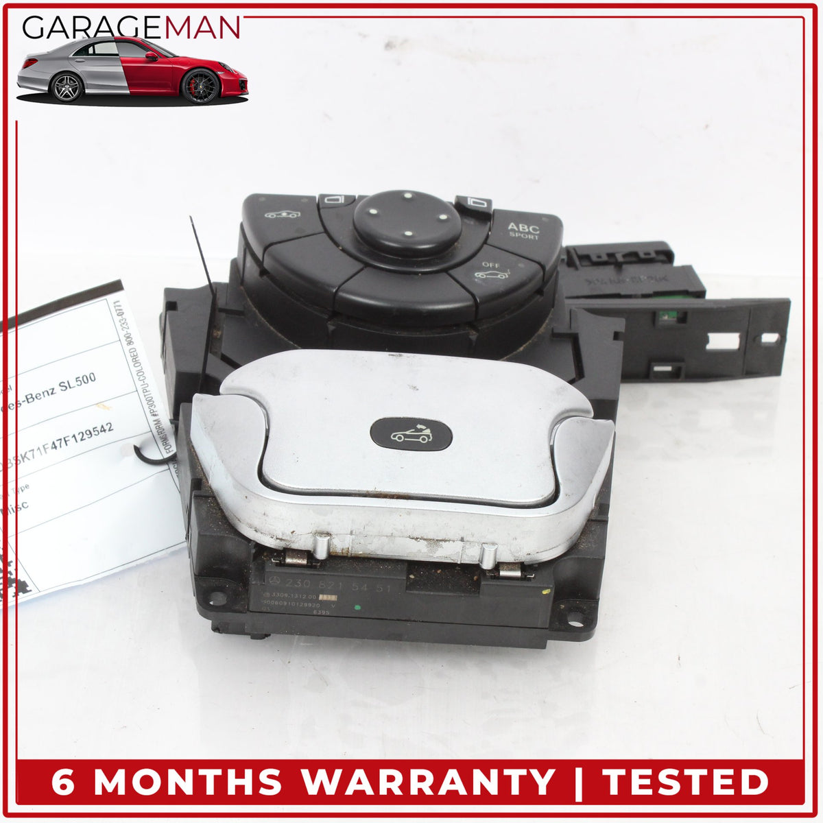 2007-2012 Mercedes R230 SL500 Convertible Top Roof ABC Mirror Control Switch OEM