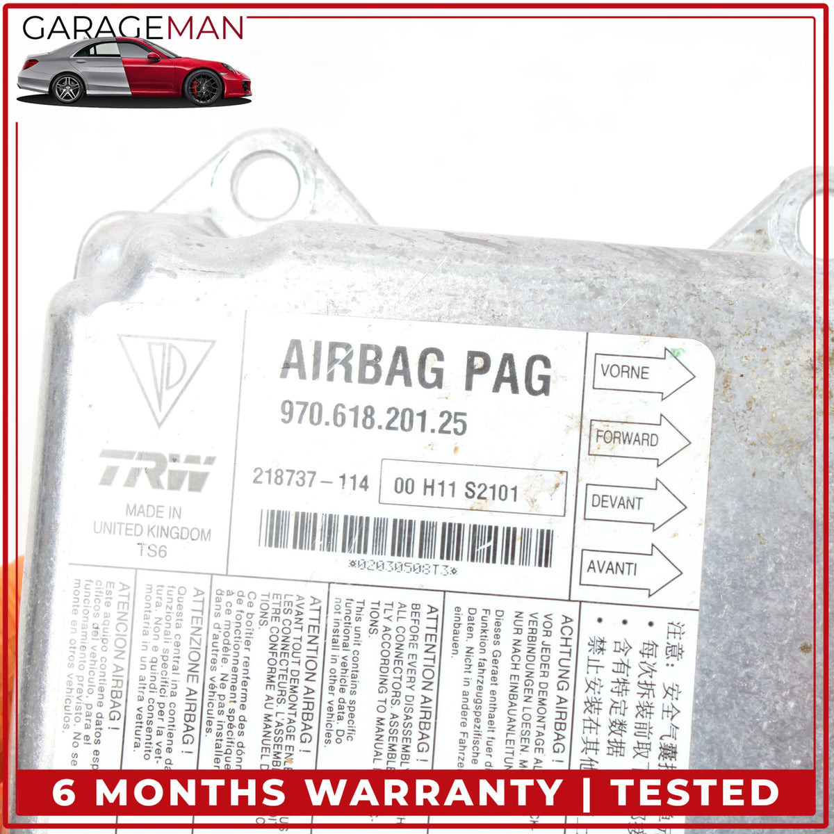 2010-2016 Porsche Panamera 970 Air Bag Airbag Sensor Module TRW 97061820125 OEM