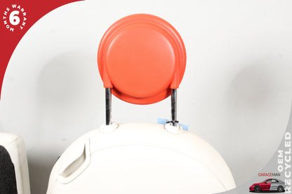 2013-2019 Fiat 500e Front and Rear Complete Seat Assembly White and Red OEM