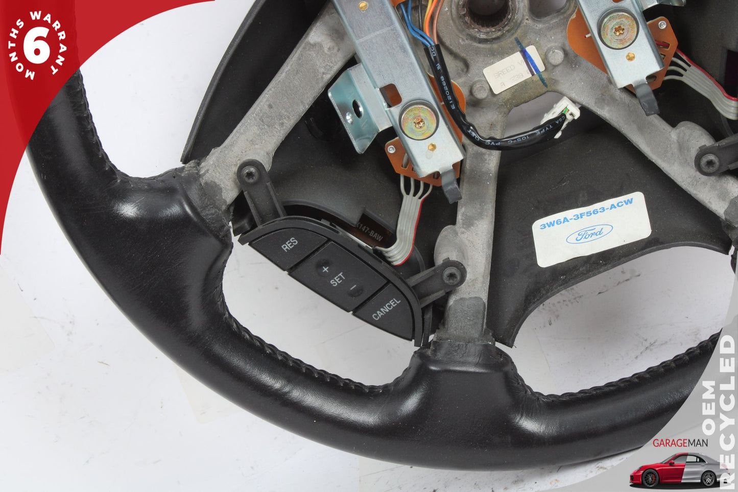 2002-2005 Ford Thunderbird Front Left Side Steering Wheel Black 3W6A3F563ACW OEM