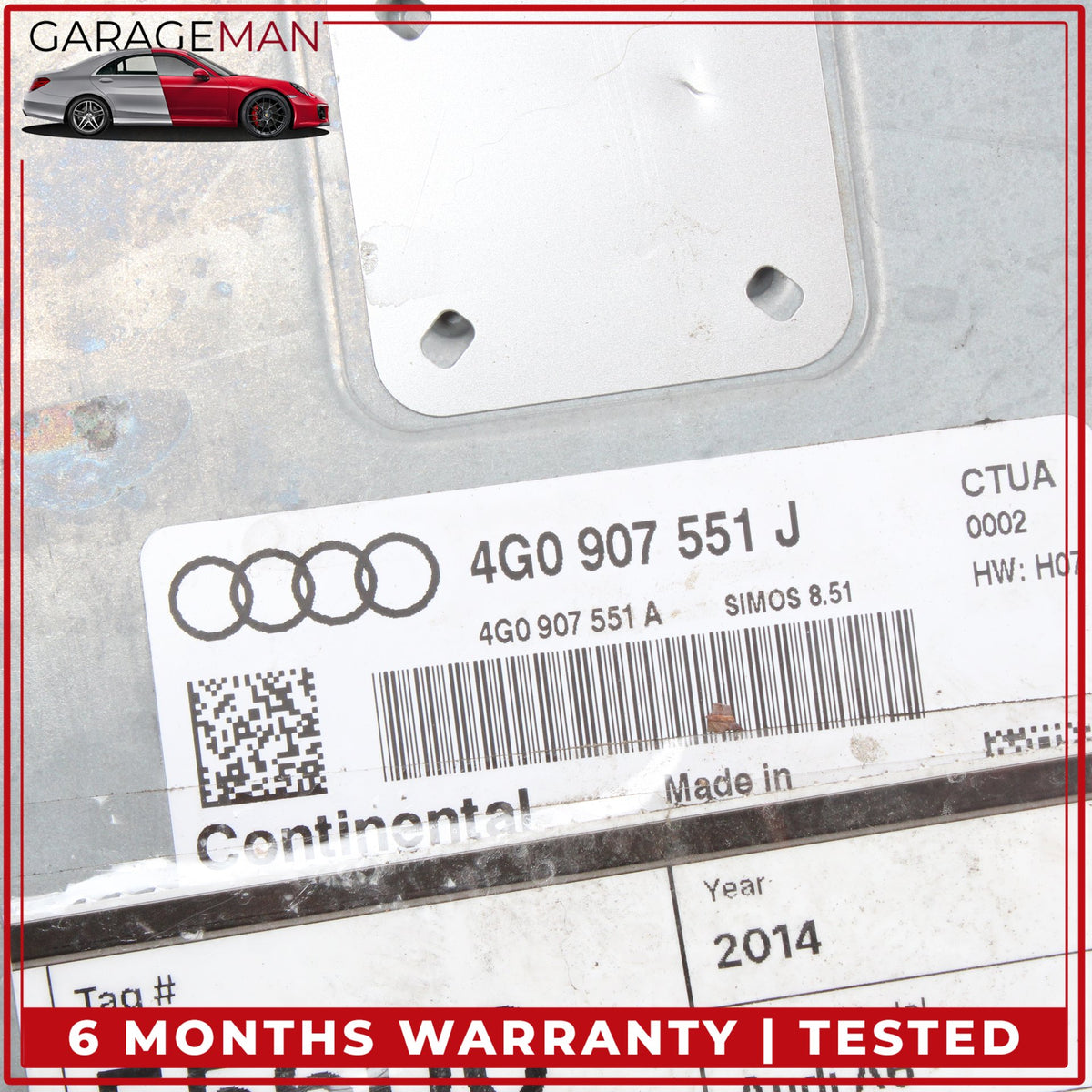 2014-2015 Audi A6 A7 3.0L V6 Engine Computer Control Module Unit 4G0907551J OEM