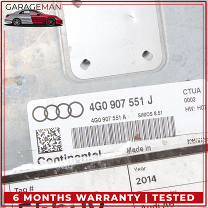 2014-2015 Audi A6 A7 3.0L V6 Engine Computer Control Module Unit 4G0907551J OEM