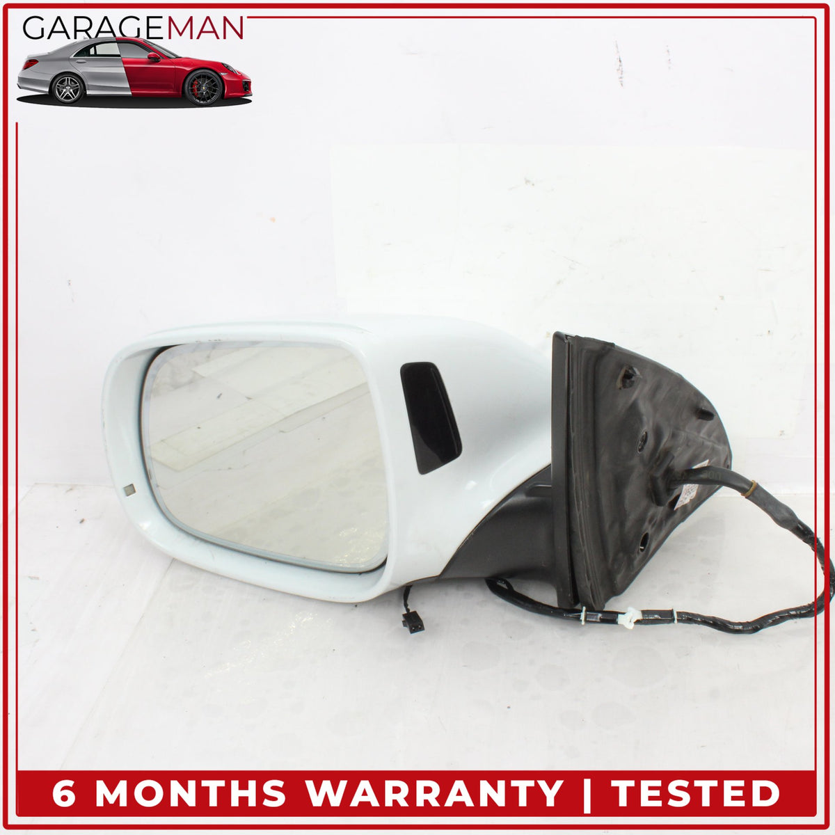 2010-2015 Audi Q7 Left Side Door Heated Rear View Mirror w/ Blind Spot White OEM