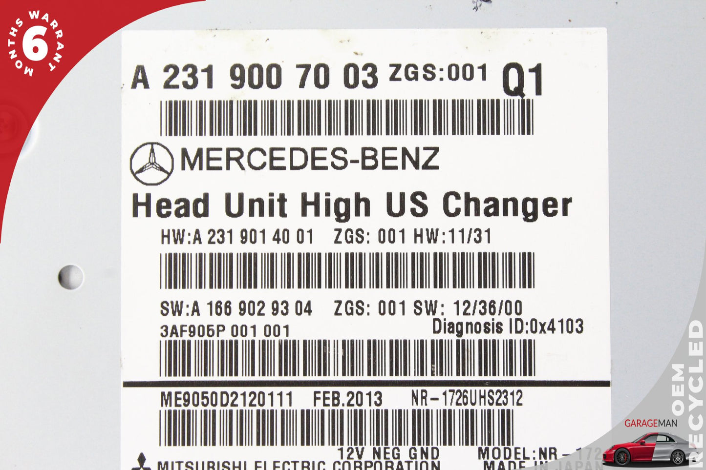 12-14 Mercedes-Benz SL500 R231 Stereo Radio AM FM Receiver Command Head Unit 1669029304