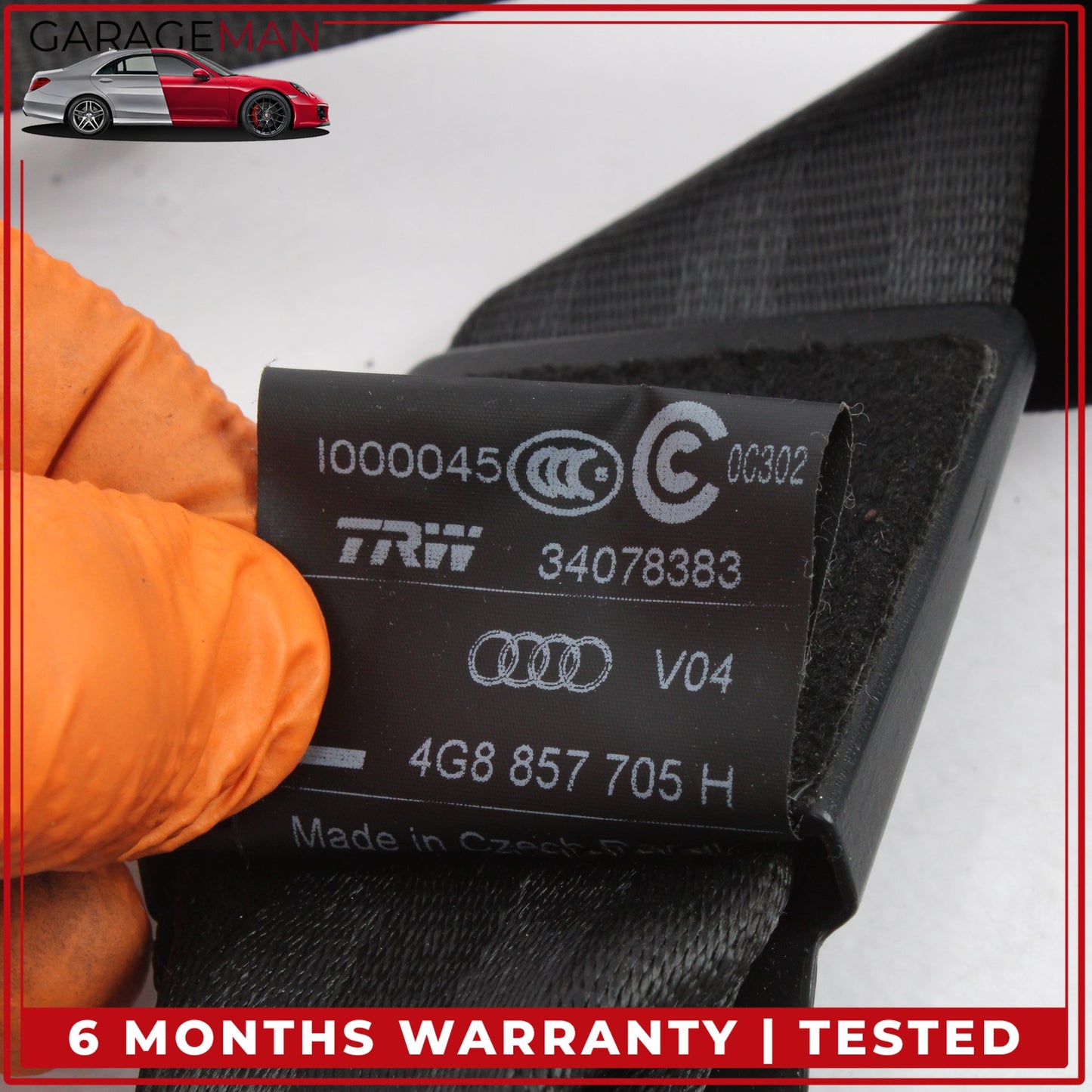 2012-2018 Audi A6 A7 Front Left Driver Side Seat Belt Black 4G8857705H OEM