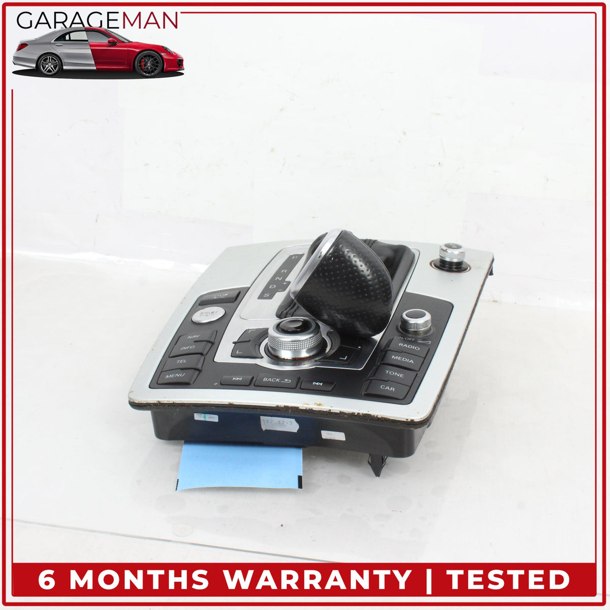 2013-2015 Audi Q7 Front Lower Center Console Shifter Boot Knob w/ Switches OEM