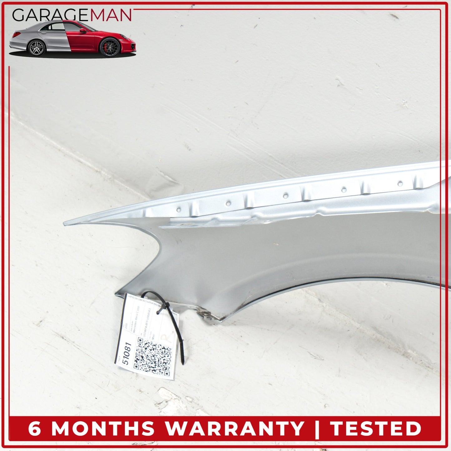 2015-2023 Mercedes W205 C300 Front Right Side Fender Panel Diamond Silver OEM