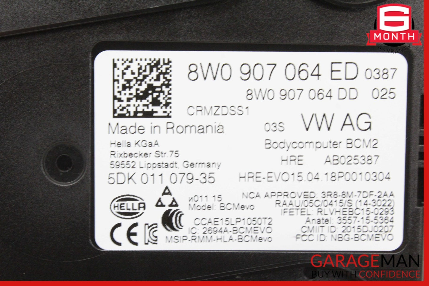 2017-2019 Audi Q7 SUV Body Control Module 8W0907064ED