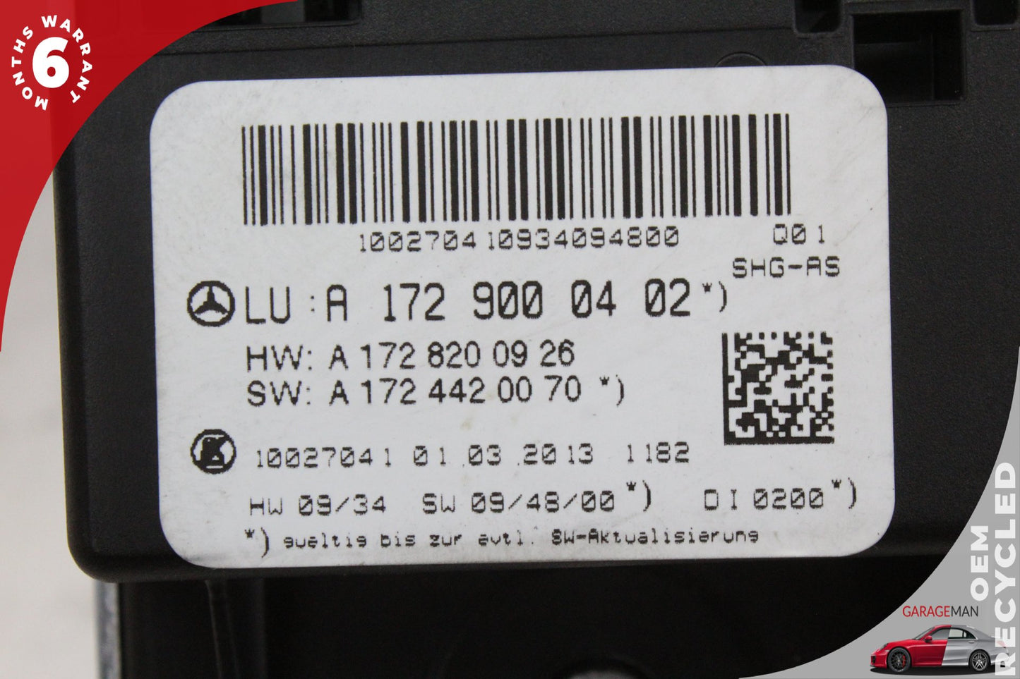 2011-2020 Mercedes R231 SL550 Seat Airscarf Control Module Unit 1729000402 OEM
