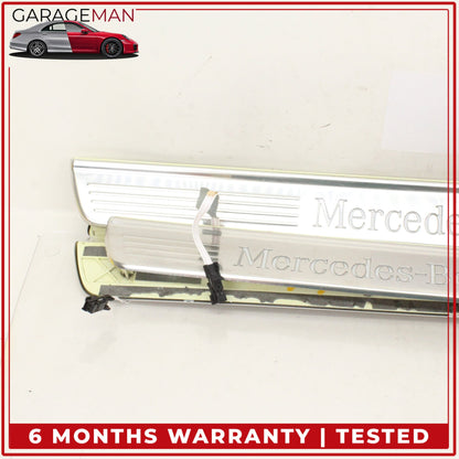 2014-2020 Mercedes W222 S550e Front and Rear Illuminated Door Step Sill Set OEM