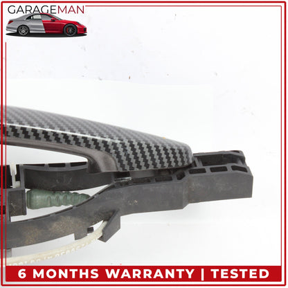 2012-2018 BMW 328i F30 Rear Left Exterior Door Handle Carbon Fiber 7332267 OEM