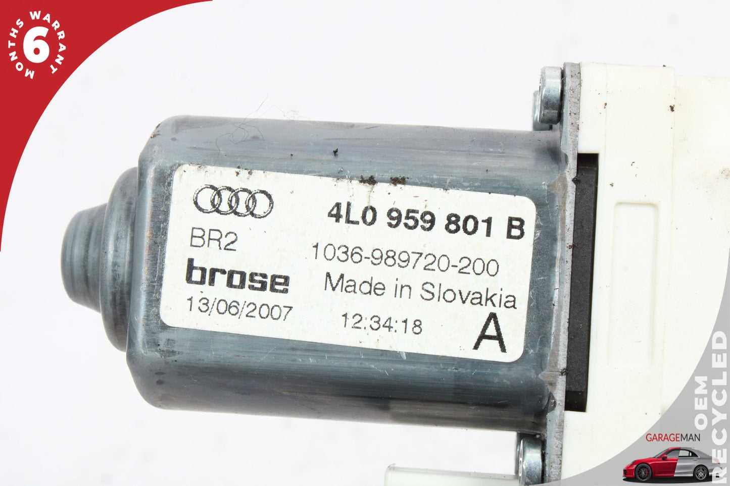2007-2015 Audi Q7 Rear Left Driver Side Window Regulator Motor 4L0959801B OEM