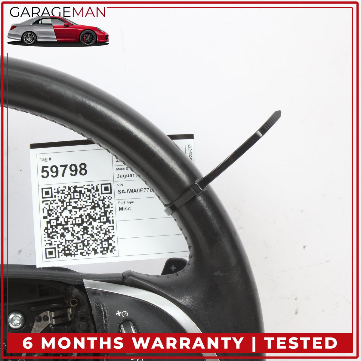 2012-2015 Jaguar XF X250 Front Left Side Steering Wheel w/ Paddle Shifters OEM