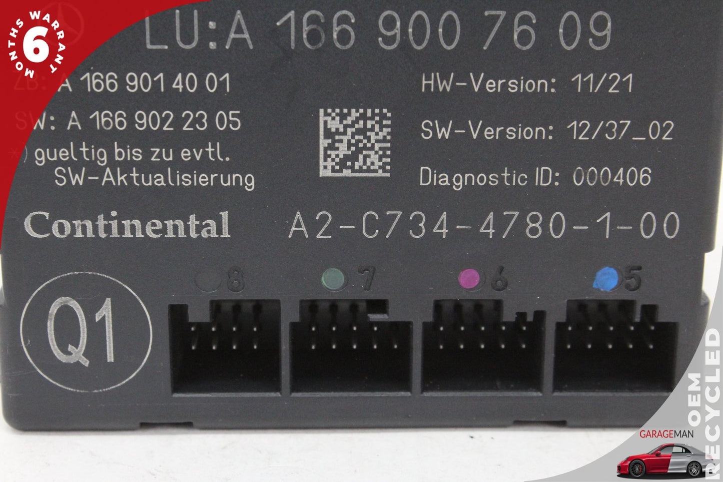 12-19 Mercedes-Benz GL450 X166 SUV Right Rear Door Control Module 1669007609 OEM