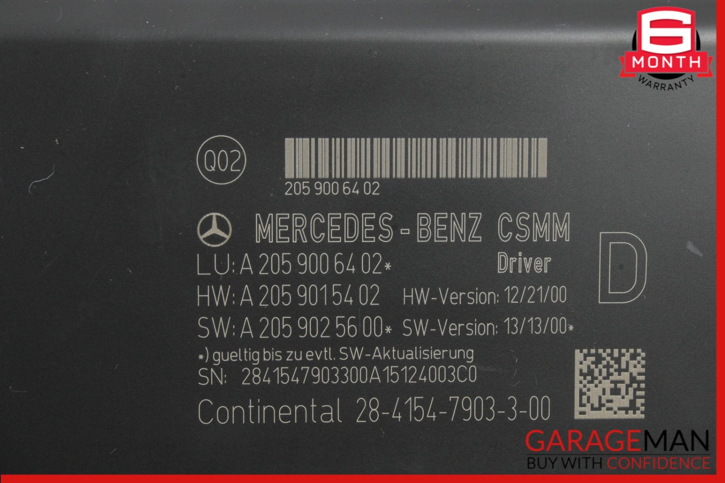 2015-2023 Mercedes-Benz C300 W205 Front Left Seat Control Module 2059006402 OEM