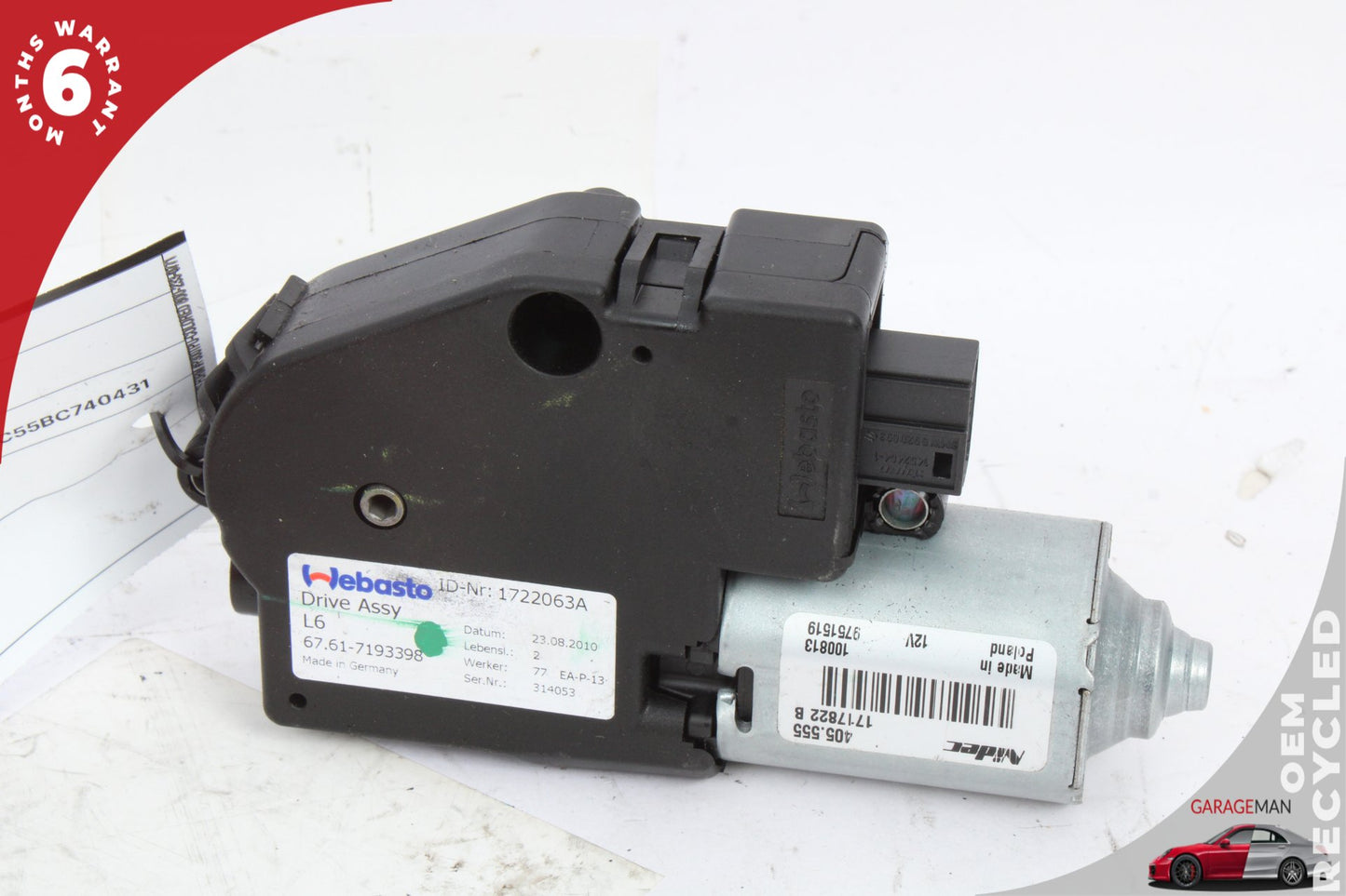 2011-2016 BMW 528i 535i 550i F10 Sunroof Sun Roof Drive Motor 7193398 OEM