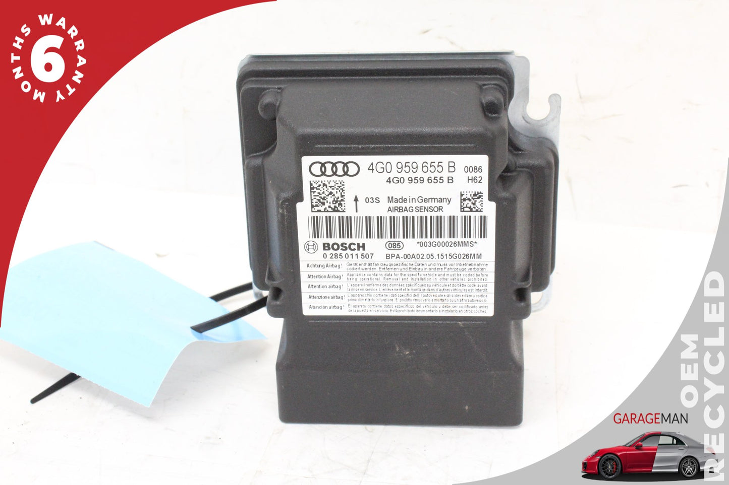 2012-2018 Audi A7 A6 Airbag Air Bag Sensor Restraint Diagnostic 4G0959655B OEM