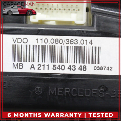 2007-2009 Mercedes W211 E350 Speedometer Instrument Cluster 2115404348 OEM