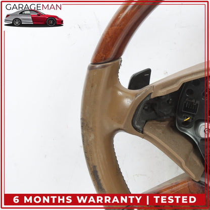 2010-2014 Mercedes W221 S550 Front Left Steering Wheel Wood Brown 2214609203 OEM