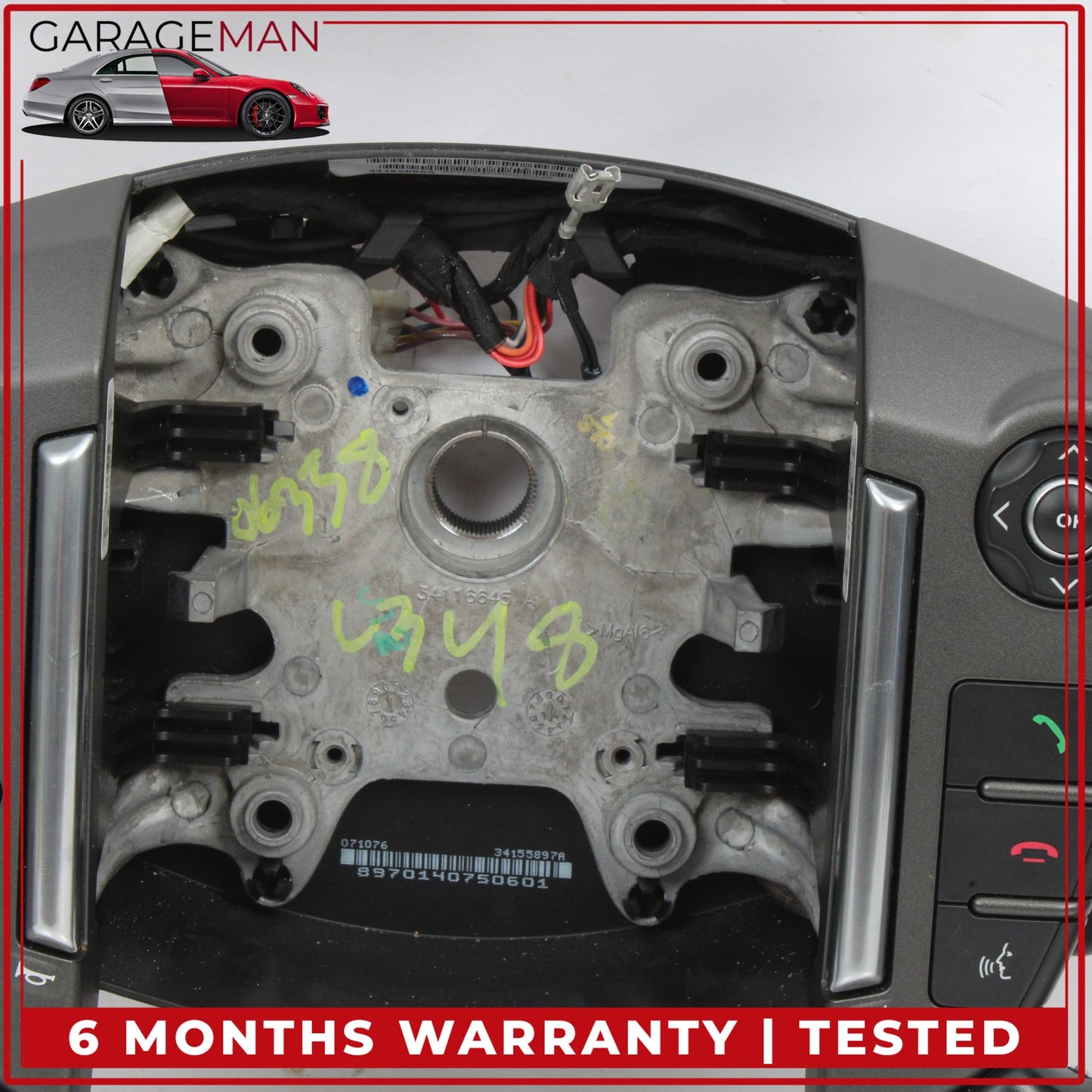 2014-2016 Land Rover LR4 L319 SUV Heated Steering Wheel w/ Paddle Shifters OEM