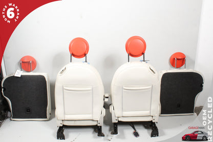 2013-2019 Fiat 500e Front and Rear Complete Seat Assembly White and Red OEM