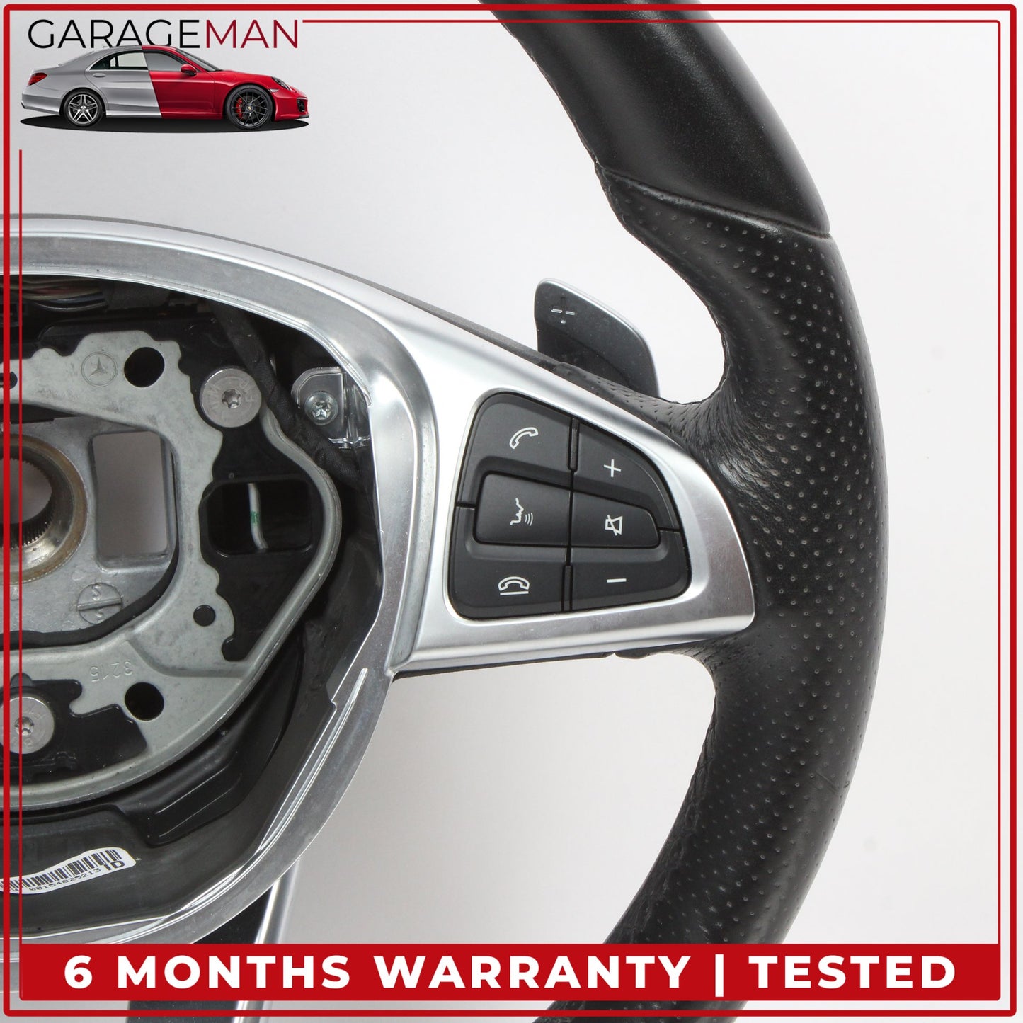 2015-2020 Mercedes W205 C300 Flat Bottom Steering Wheel w/ Paddle Shifters OEM