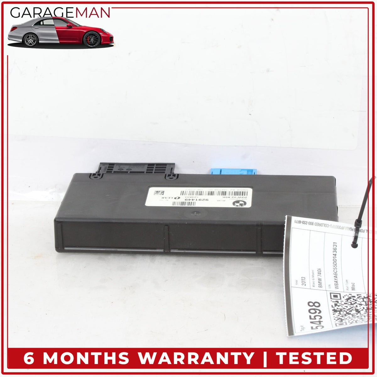 2009-2015 BMW 740i 750i F01 Central Gateway Control Module Unit 9291449 OEM