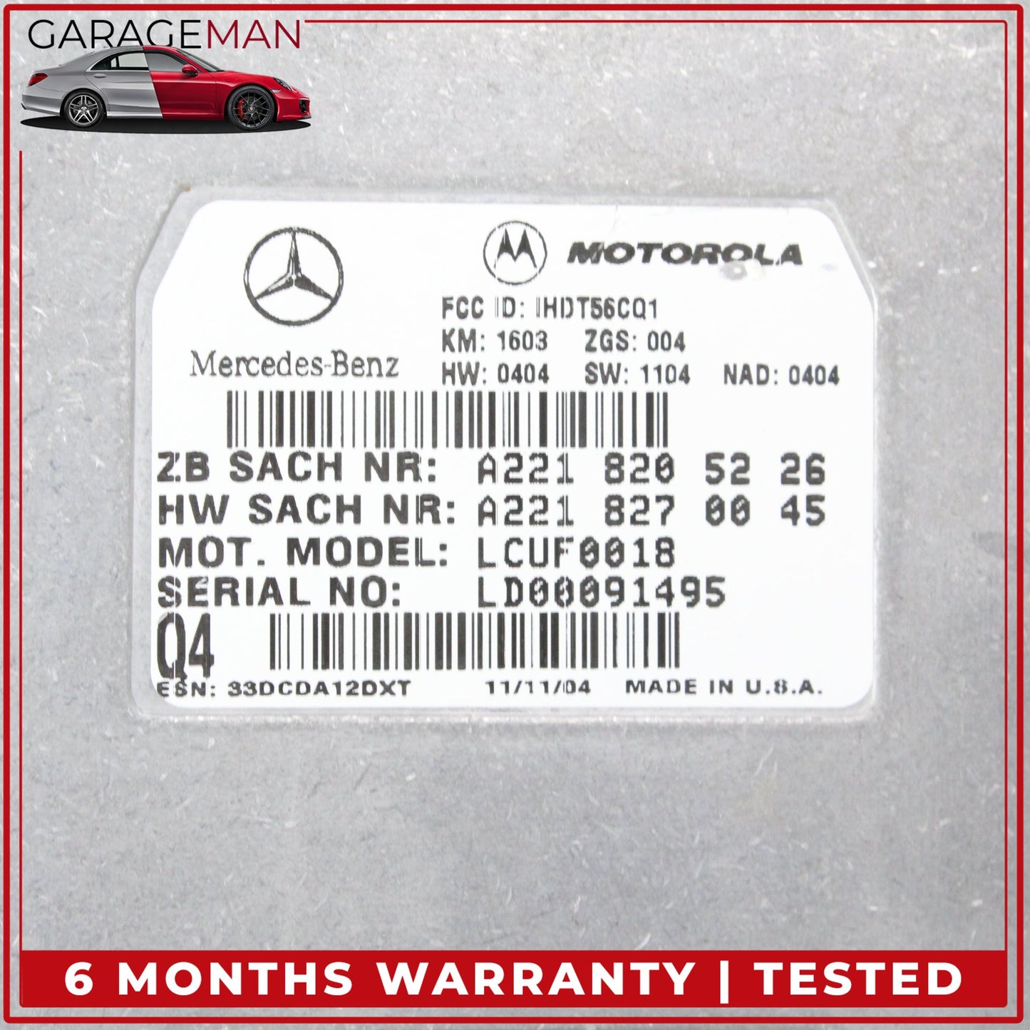 2006-2012 Mercedes-Benz E350 W211 Sedan Voice Communication Control Module 2218205226 OEM