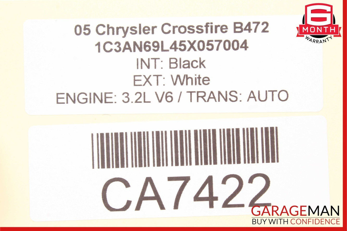 CHRYSLER CROSSFIRE Driver Left Steering Wheel Center Airbag Air Bag Chrysler