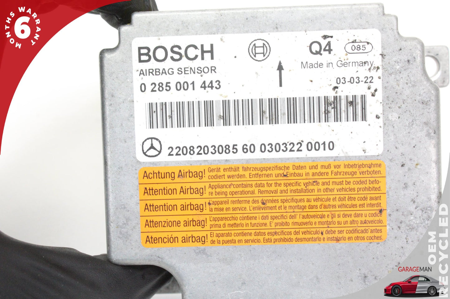 2000-2006 Mercedes W220 S55 AMG Airbag Air Bag Sensor Module 2208203085 OEM