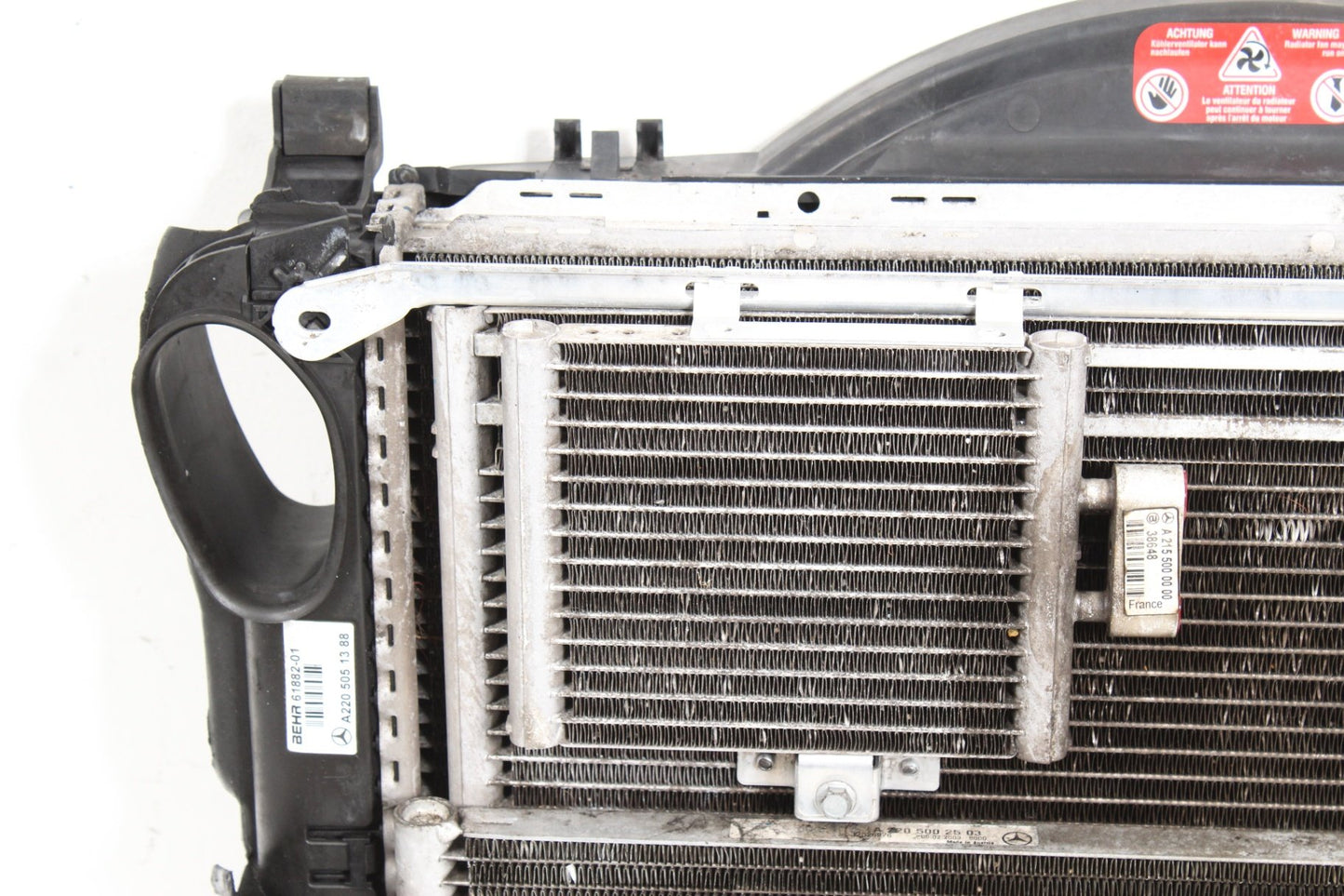 98-12 Mercedes-Benz S55 AMG W220 Sedan Engine Cooling Radiator AC A/C Condenser Assembly 2155000000 OEM